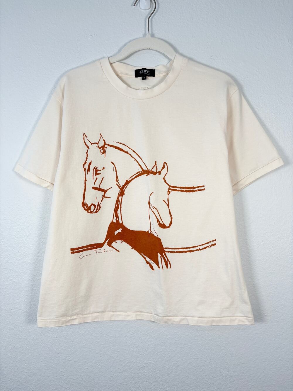 Care Tucker Casual Neutral Western Boho Marlie Tee Horses Embrace Graphic Print